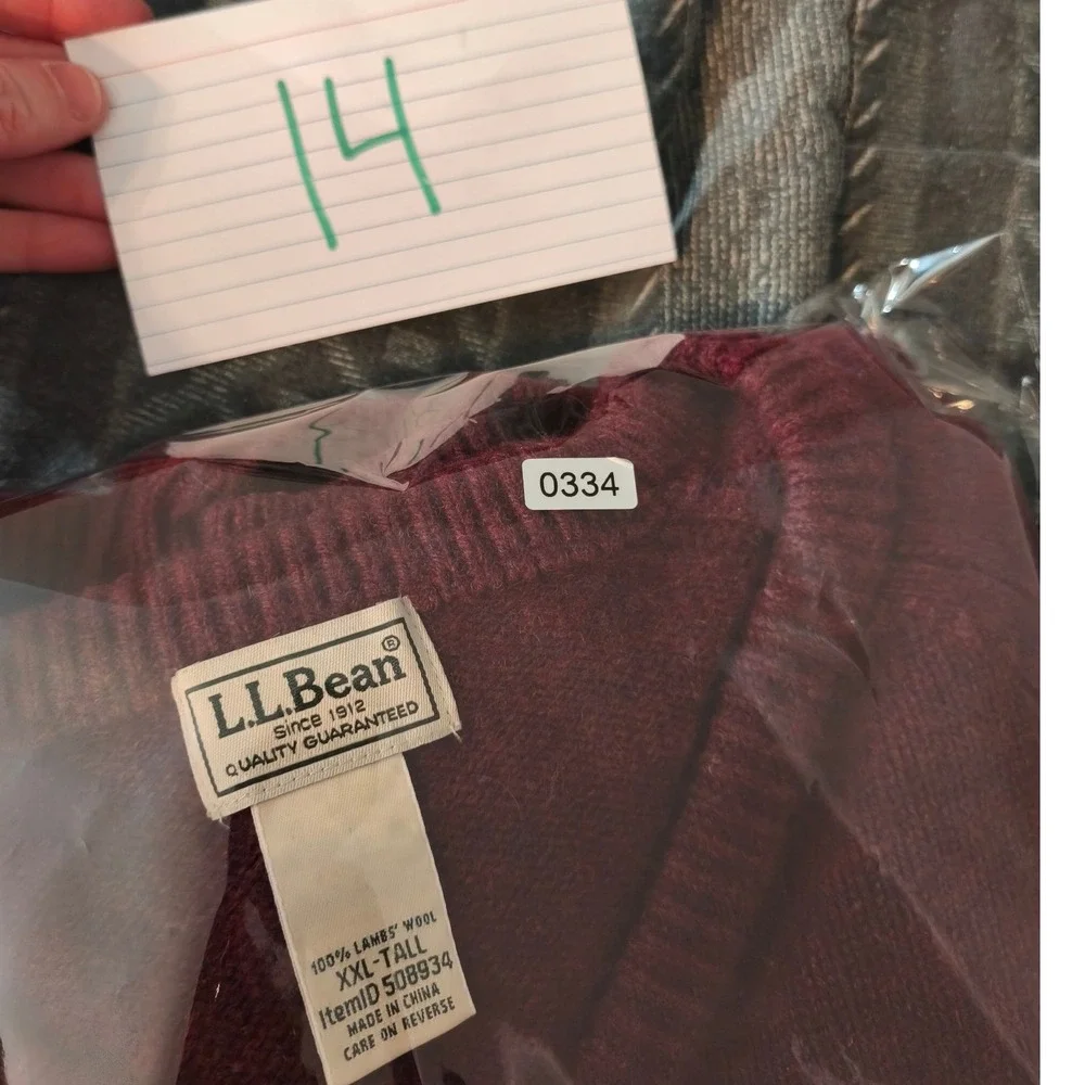 LL Bean Mens Red Sweater 100% Lambs Wool XXL Tall V Neck Grandpacore